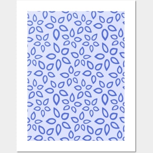 Simple Painted Pastel Blue Indigo Flowers Posters and Art